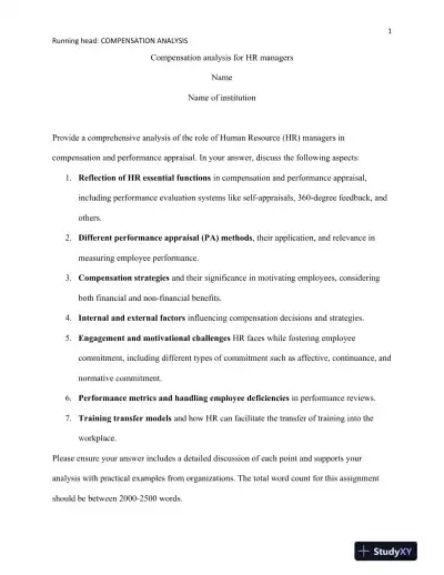 Compensation analysis for HR managers - Page 1 preview image
