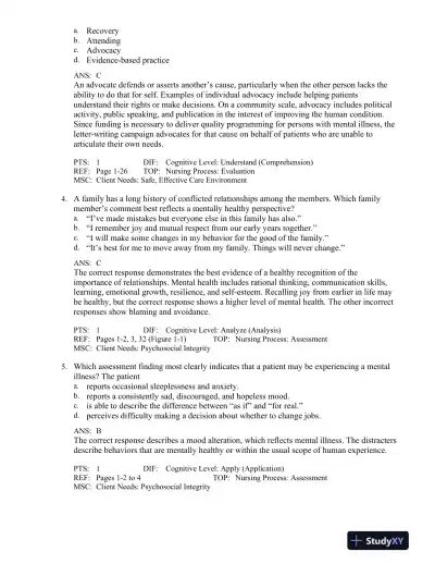 Varcarolis' Foundations of Psychiatric-Mental Health Nursing: A Clinical Approach 8th Edition Test Bank - Page 3 preview image