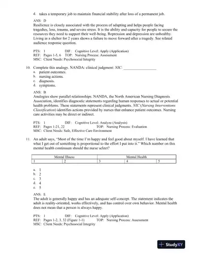 Varcarolis' Foundations of Psychiatric-Mental Health Nursing: A Clinical Approach 8th Edition Test Bank - Page 5 preview image