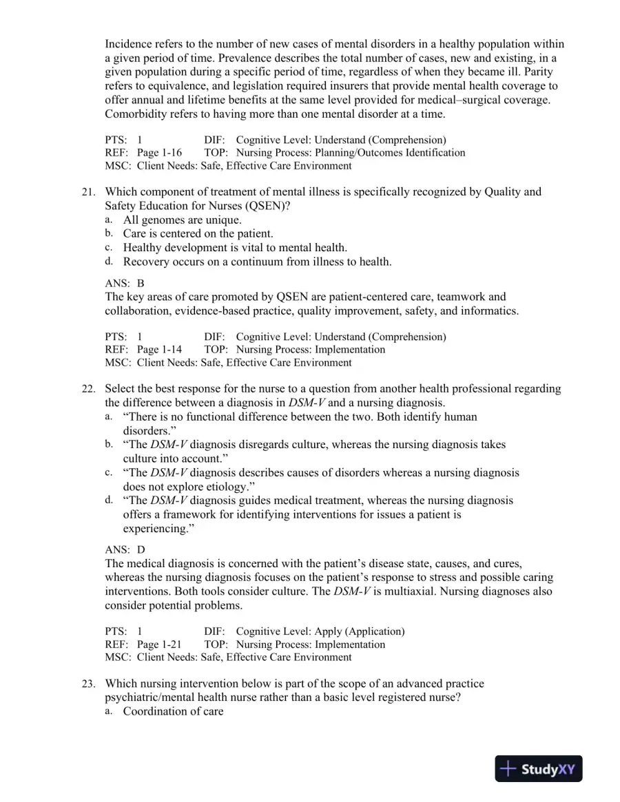 Varcarolis' Foundations of Psychiatric-Mental Health Nursing: A Clinical Approach 8th Edition Test Bank, page 9