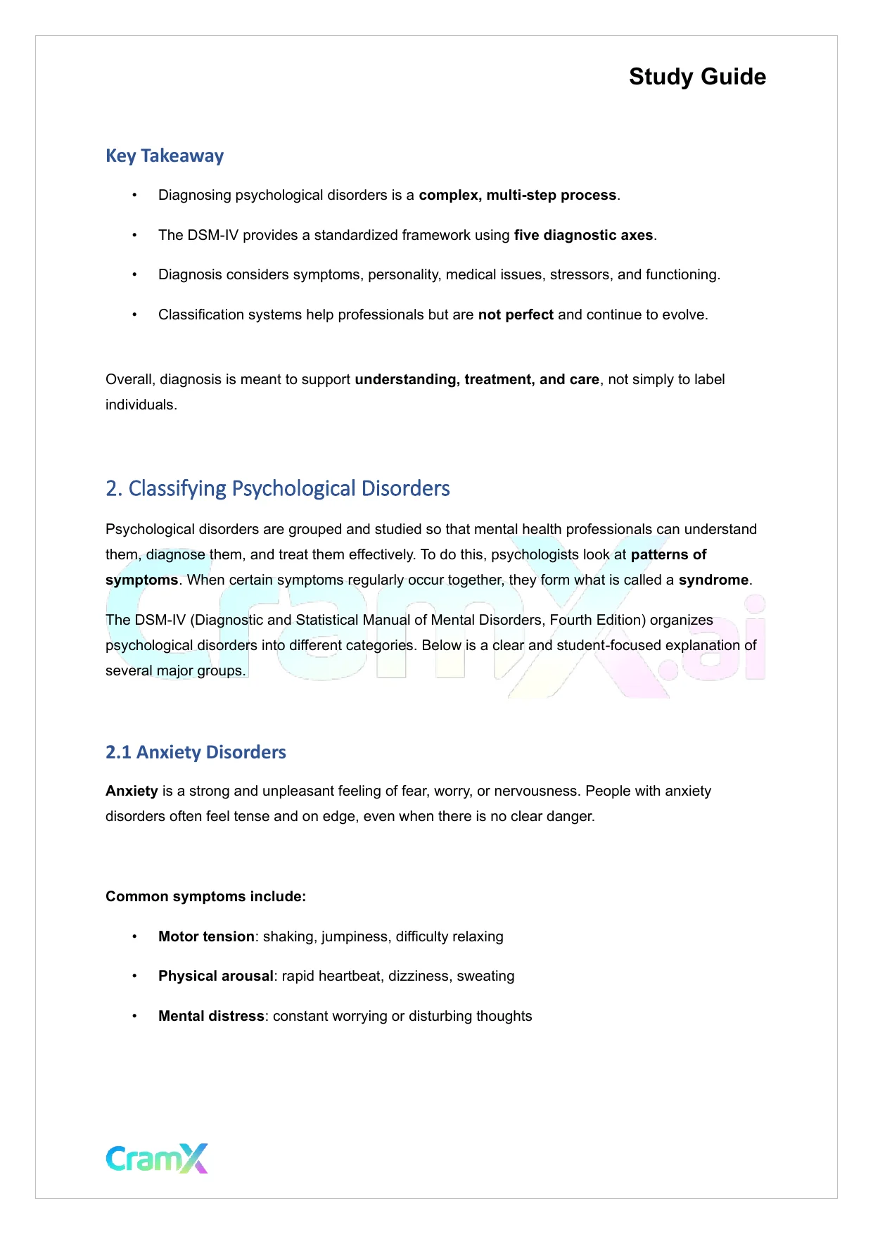 Psychology - Abnormal Psychology - Page 4 preview image