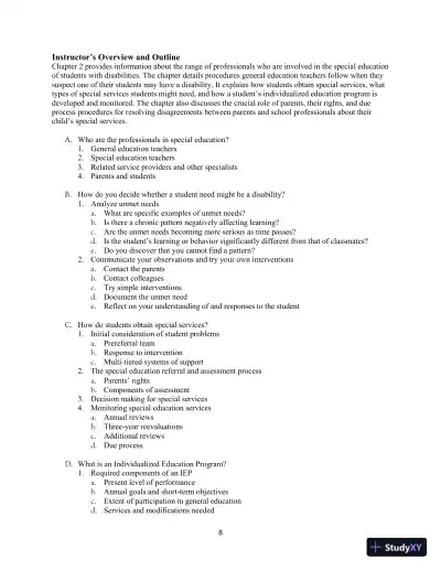 Lecture Notes for Including Students with Special Needs: A Practical Guide for Classroom Teachers, 8th Edition - Page 12 preview image