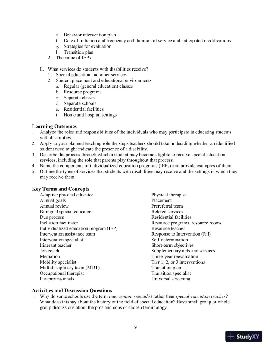 Lecture Notes for Including Students with Special Needs: A Practical Guide for Classroom Teachers, 8th Edition, page 13