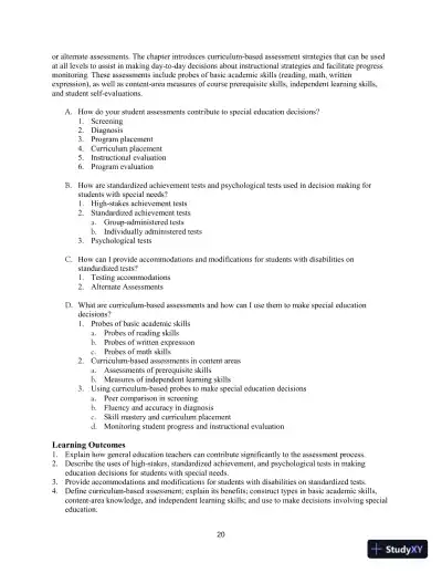 Lecture Notes for Including Students with Special Needs: A Practical Guide for Classroom Teachers, 8th Edition - Page 23 preview image