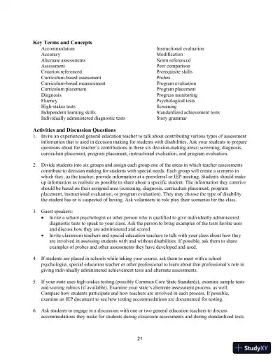 Lecture Notes for Including Students with Special Needs: A Practical Guide for Classroom Teachers, 8th Edition - Page 24 preview image