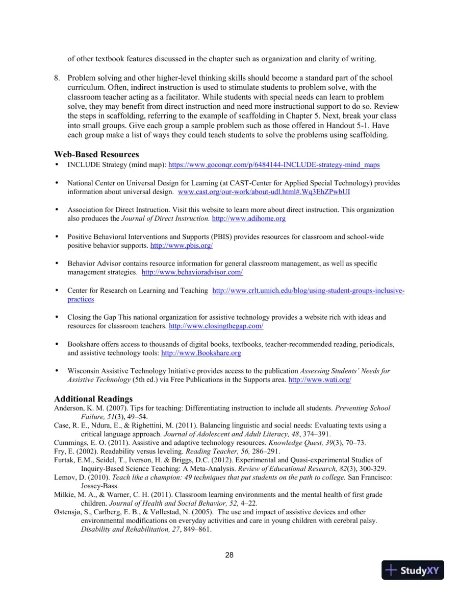Lecture Notes for Including Students with Special Needs: A Practical Guide for Classroom Teachers, 8th Edition, page 31