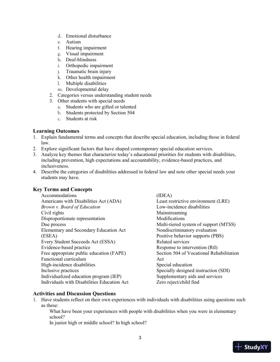 Lecture Notes for Including Students with Special Needs: A Practical Guide for Classroom Teachers, 8th Edition, page 7