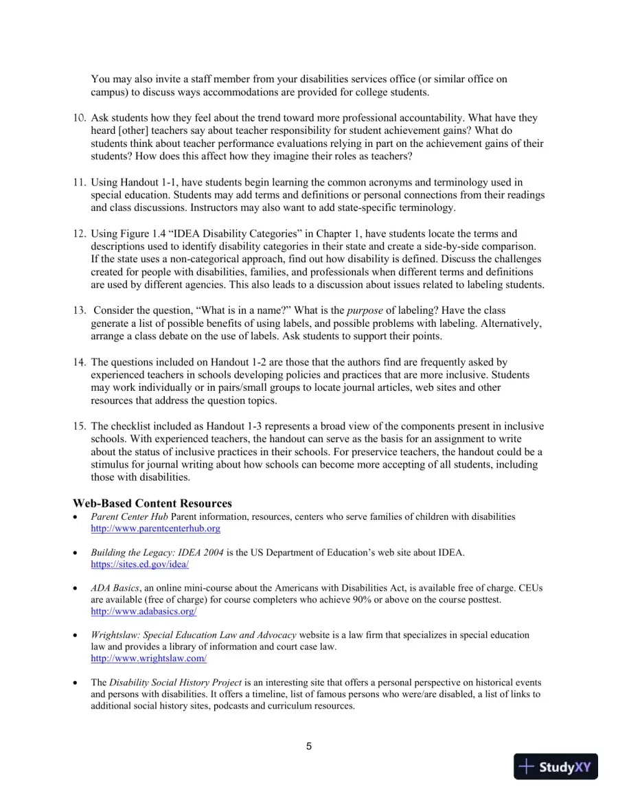 Lecture Notes for Including Students with Special Needs: A Practical Guide for Classroom Teachers, 8th Edition, page 9