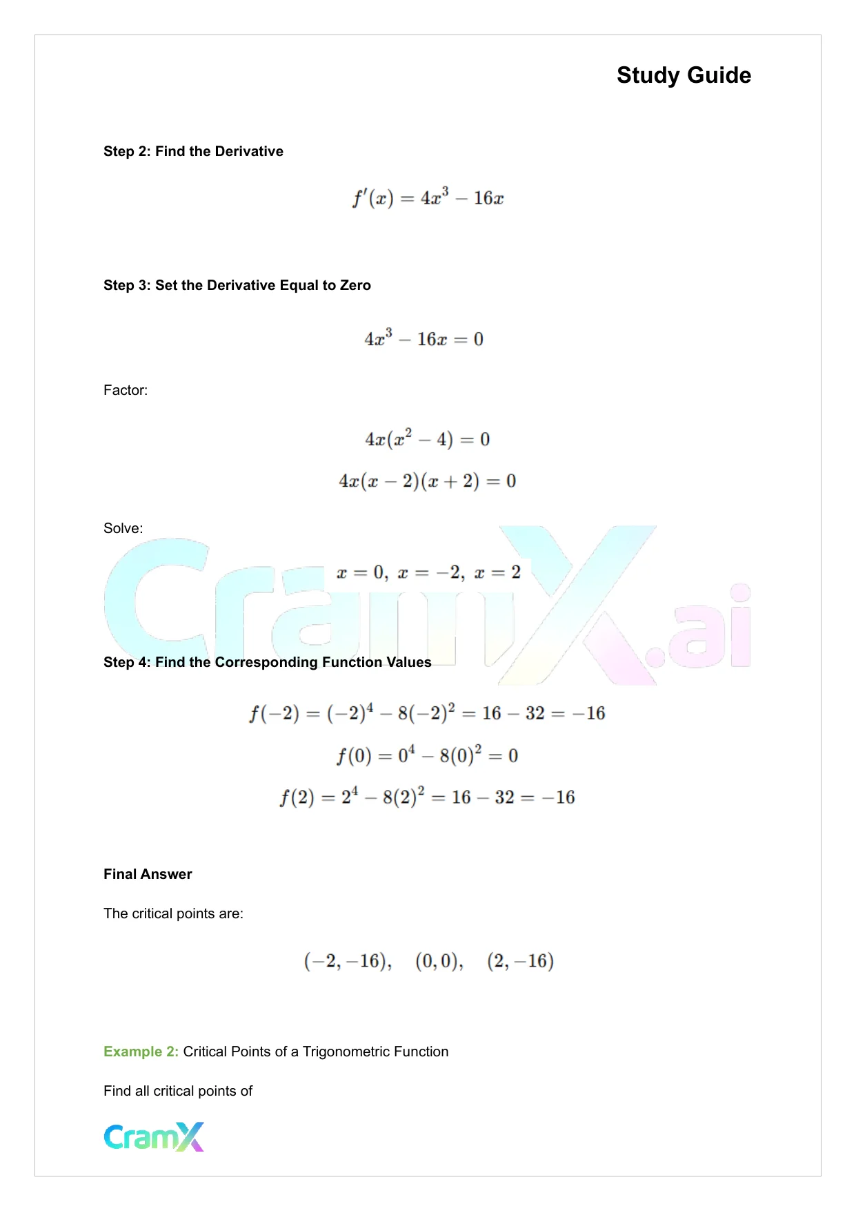 Calculus - Applications of the Derivative - Page 2 preview image