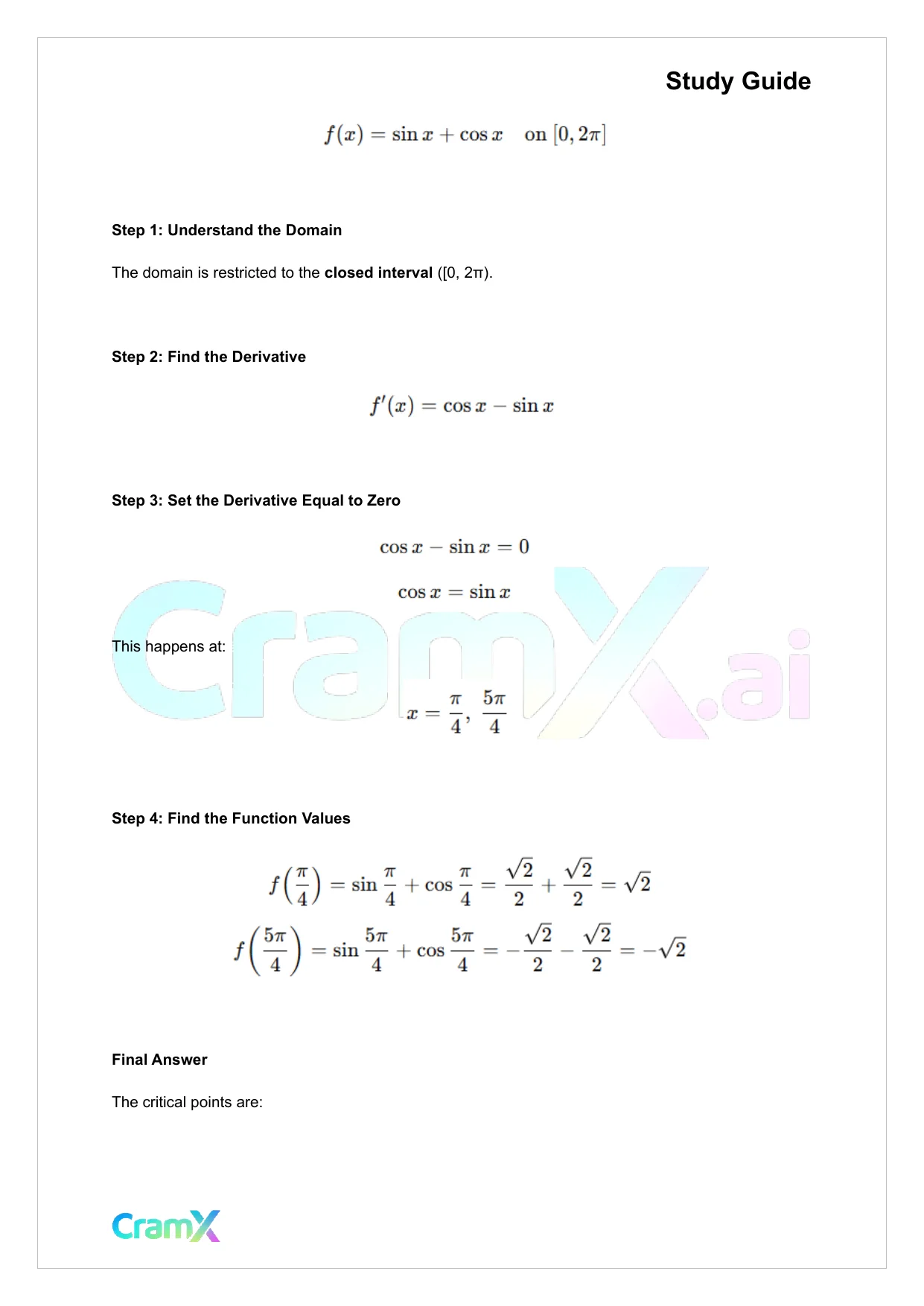 Calculus - Applications of the Derivative - Page 3 preview image
