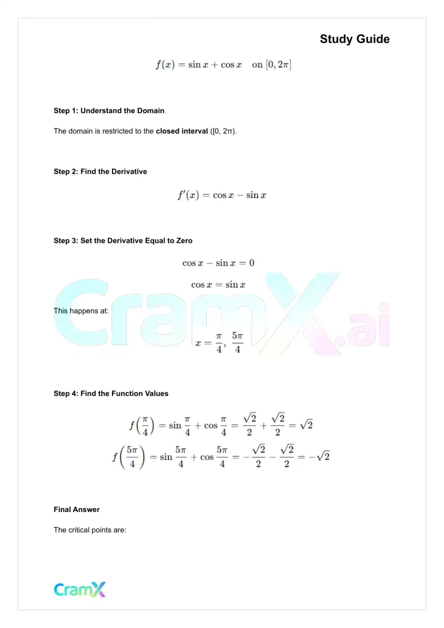 Calculus - Applications of the Derivative, page 3