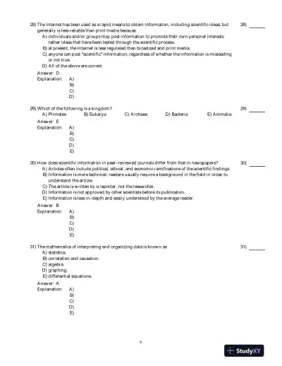 Human Biology: Concepts And Current Issues , 6th Edition Test Bank - Page 10 preview image