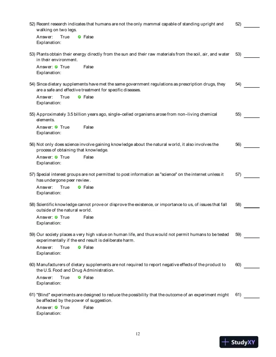 Human Biology: Concepts And Current Issues , 6th Edition Test Bank, page 13