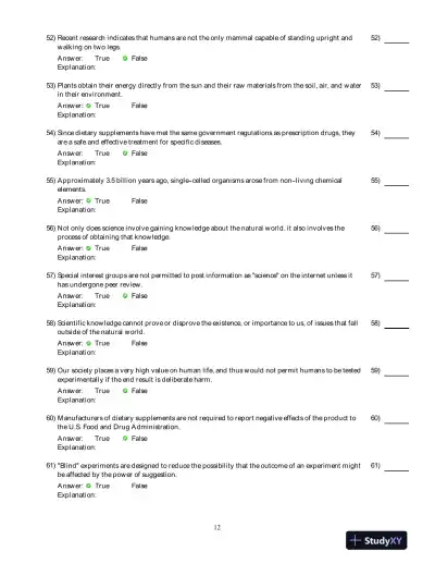 Human Biology: Concepts And Current Issues , 6th Edition Test Bank - Page 13 preview image