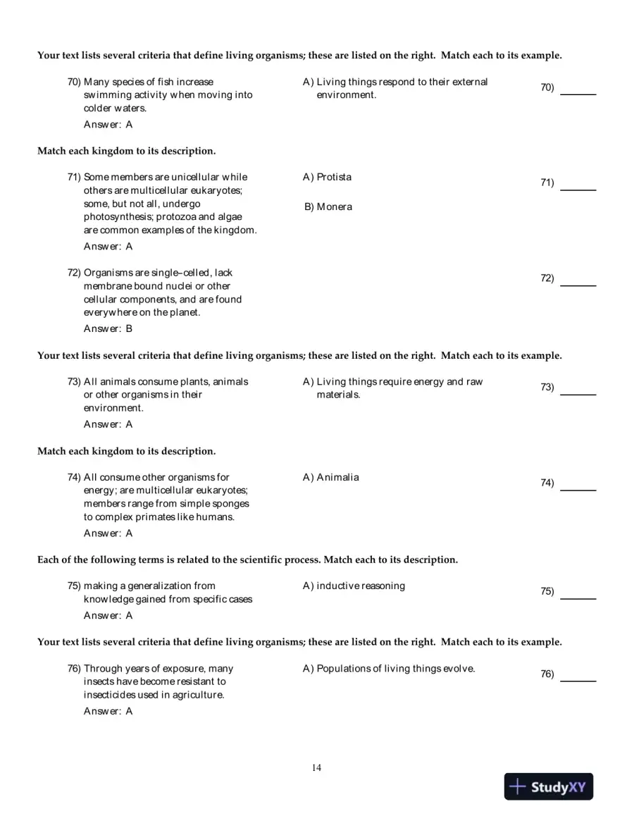 Human Biology: Concepts And Current Issues , 6th Edition Test Bank, page 15