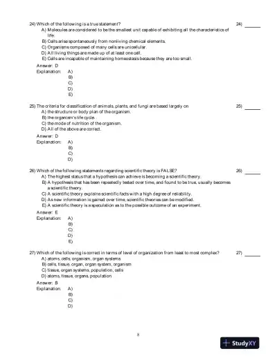 Human Biology: Concepts And Current Issues , 6th Edition Test Bank - Page 9 preview image