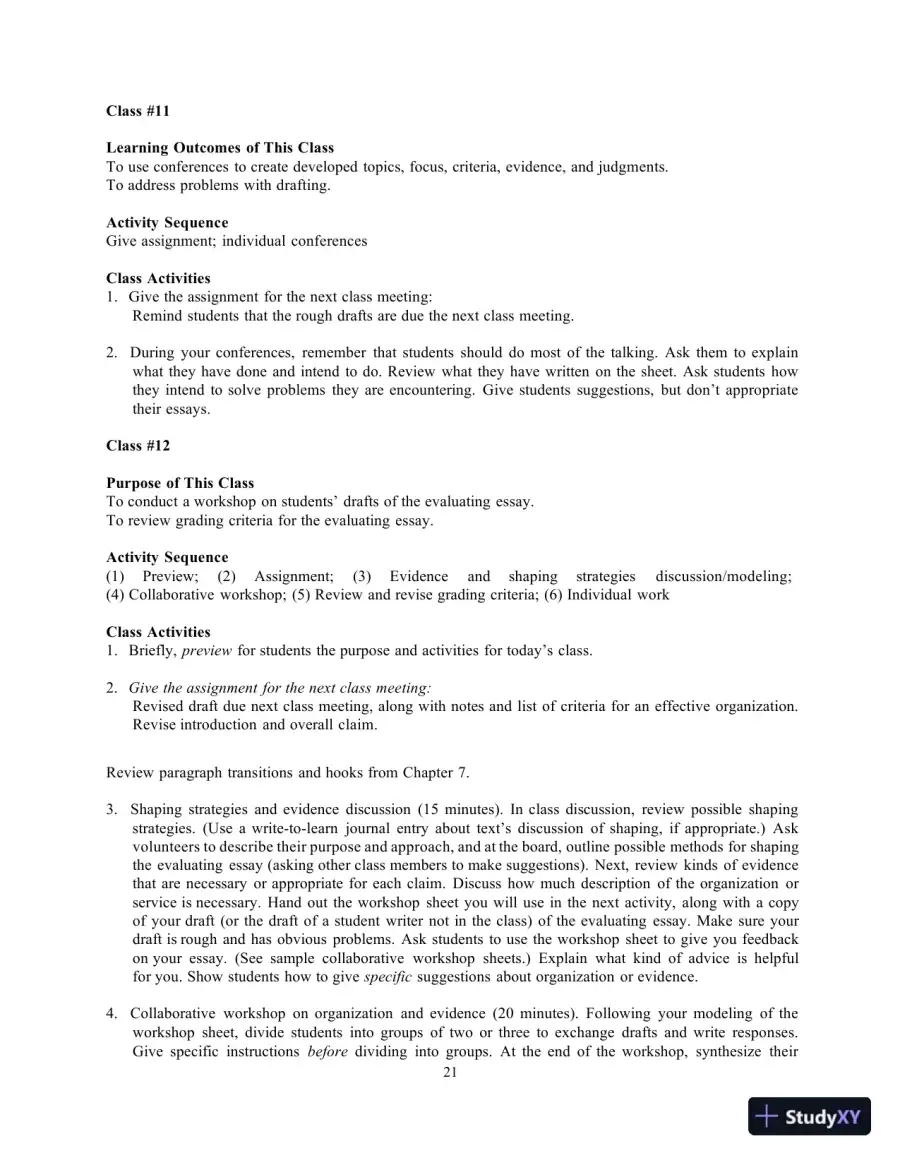 Lecture Notes for The Reid Guide for College Writers, 12th Edition, page 21