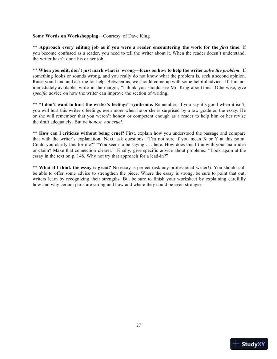 Lecture Notes for The Reid Guide for College Writers, 12th Edition, page 27