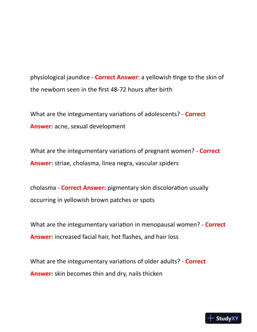 2023-2024 NURS507 Anatomy and Physiology Study Guide Review With Answers (219 Solved Questions), page 3
