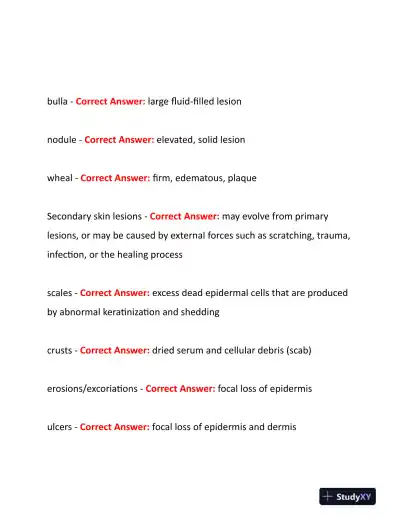 2023-2024 NURS507 Anatomy and Physiology Study Guide Review With Answers (219 Solved Questions) - Page 6 preview image