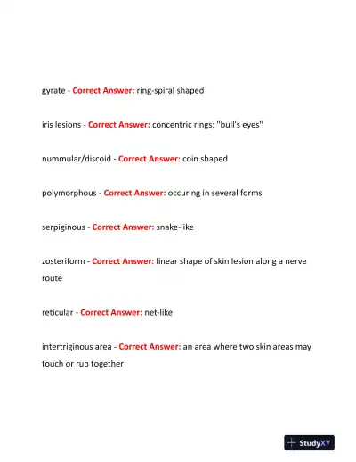 2023-2024 NURS507 Anatomy and Physiology Study Guide Review With Answers (219 Solved Questions) - Page 8 preview image