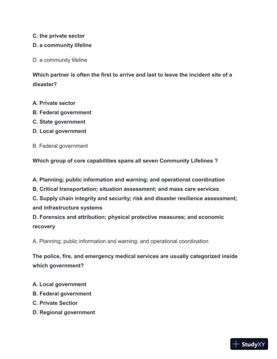 2024-2025 FEMA IS-800d Practice Exam with Answers (50 Solved Questions), page 3
