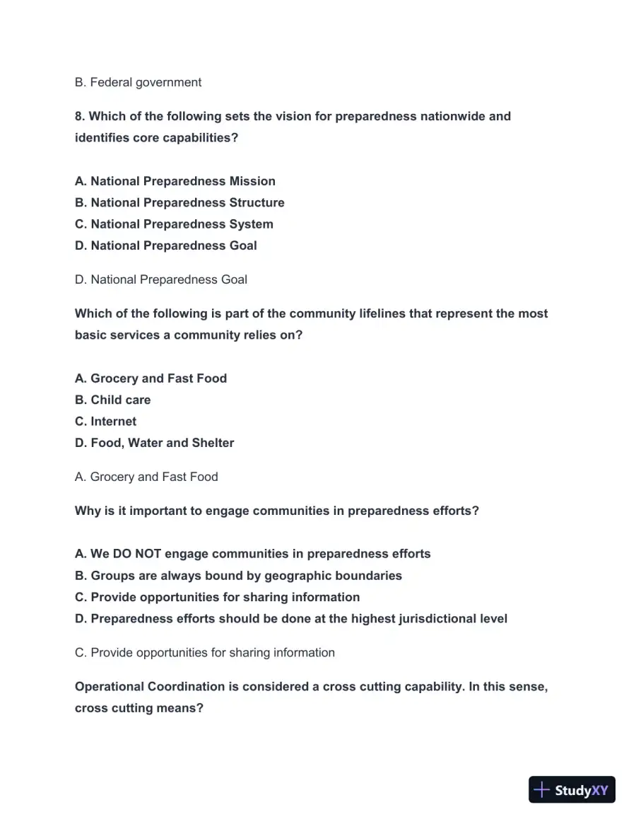 2024-2025 FEMA IS-800d Practice Exam with Answers (50 Solved Questions), page 4