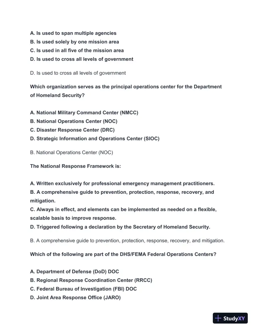 2024-2025 FEMA IS-800d Practice Exam with Answers (50 Solved Questions), page 5