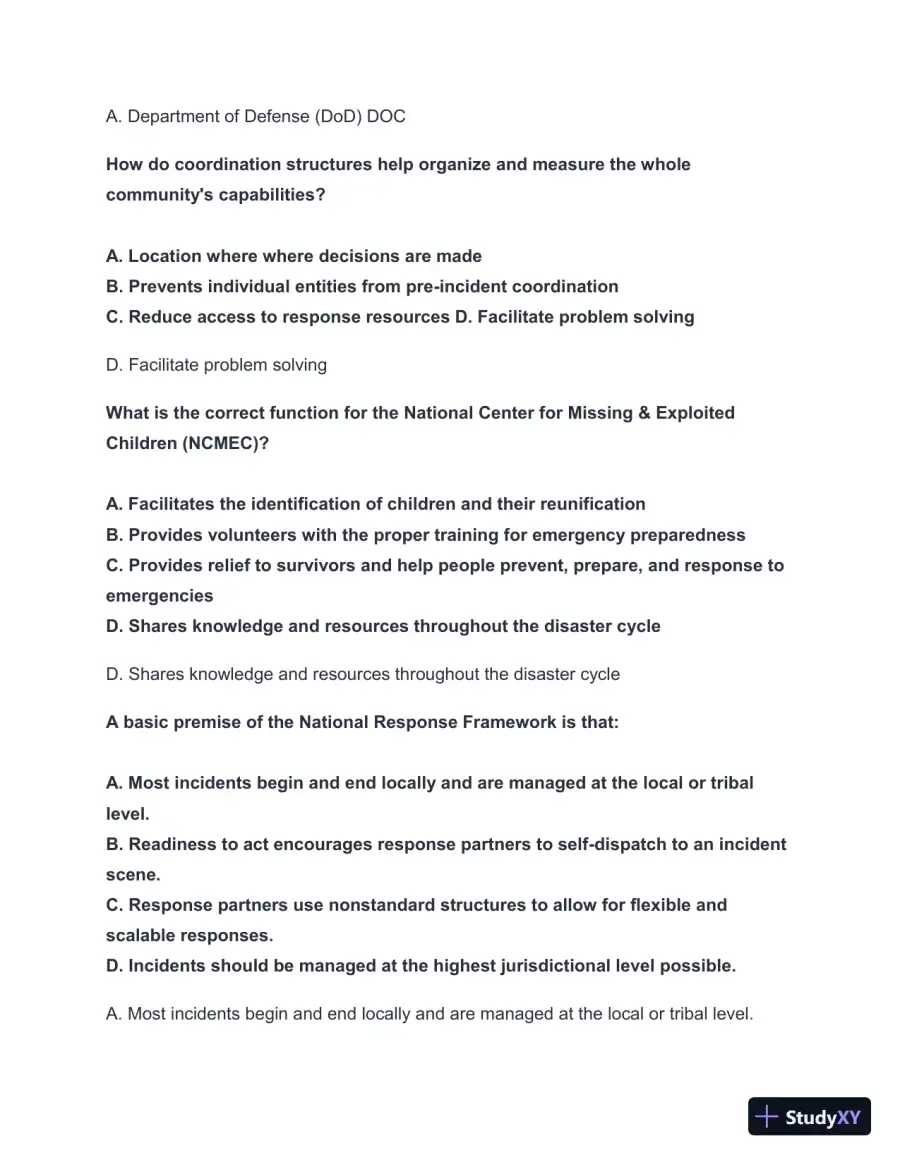 2024-2025 FEMA IS-800d Practice Exam with Answers (50 Solved Questions), page 6