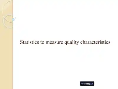 Statistics To Measure Quality Characteristics - Page 1 preview image