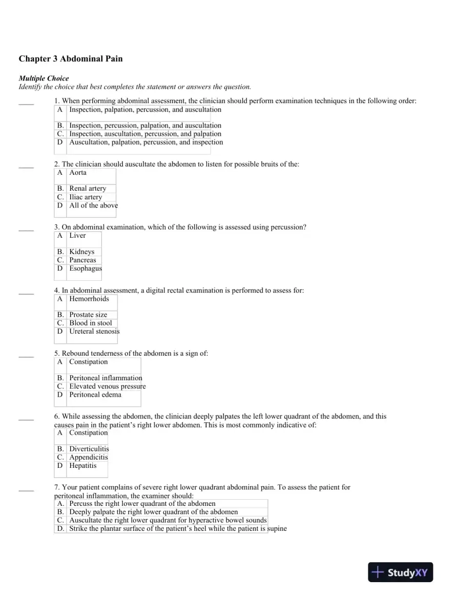 Test Bank For Advanced Health Assessment and Clinical Diagnosis in Primary Care, 6th Edition, page 11
