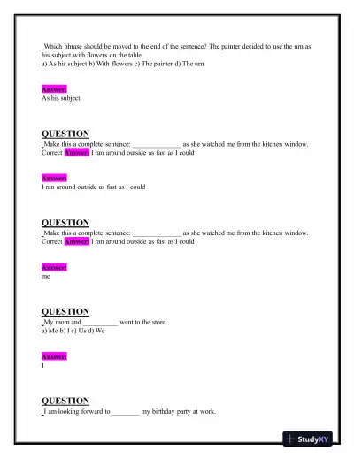 2024 HESI Grammar A2 Grammar Exam-2 With Answers (156 Solved Questions) - Page 12 preview image