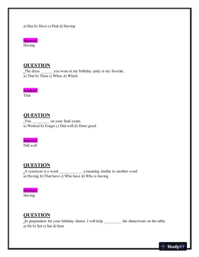 2024 HESI Grammar A2 Grammar Exam-2 With Answers (156 Solved Questions) - Page 13 preview image