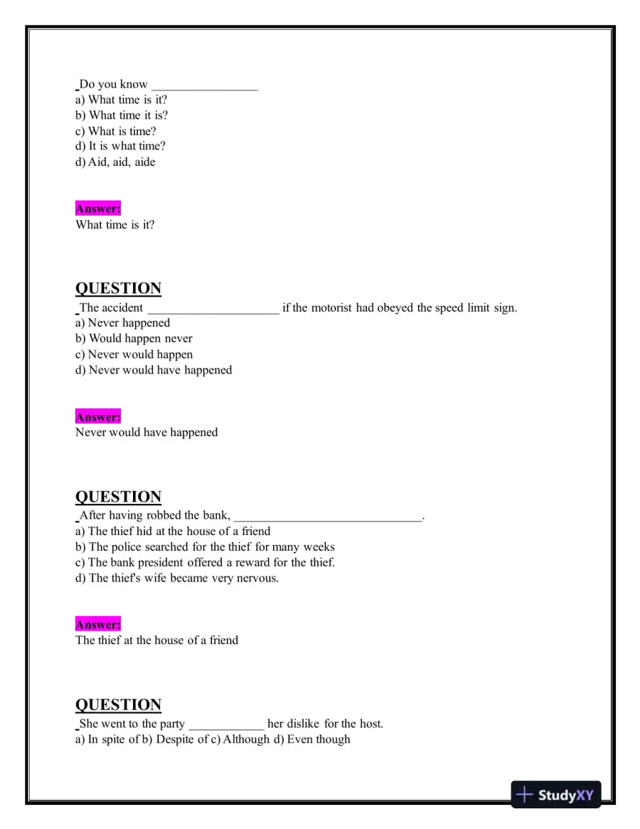2024 HESI Grammar A2 Grammar Exam-2 With Answers (156 Solved Questions), page 3