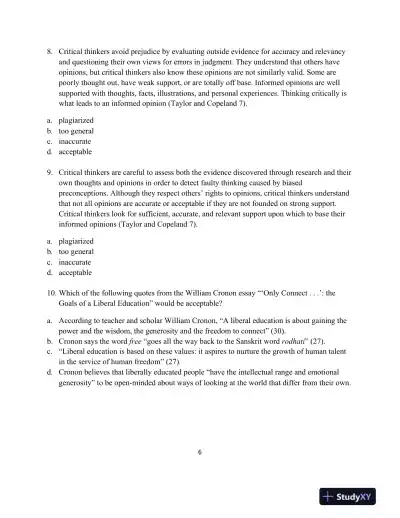 Test Bank for IDEAS and Aims For College Writing, MLA Update, 1st Edition - Page 10 preview image