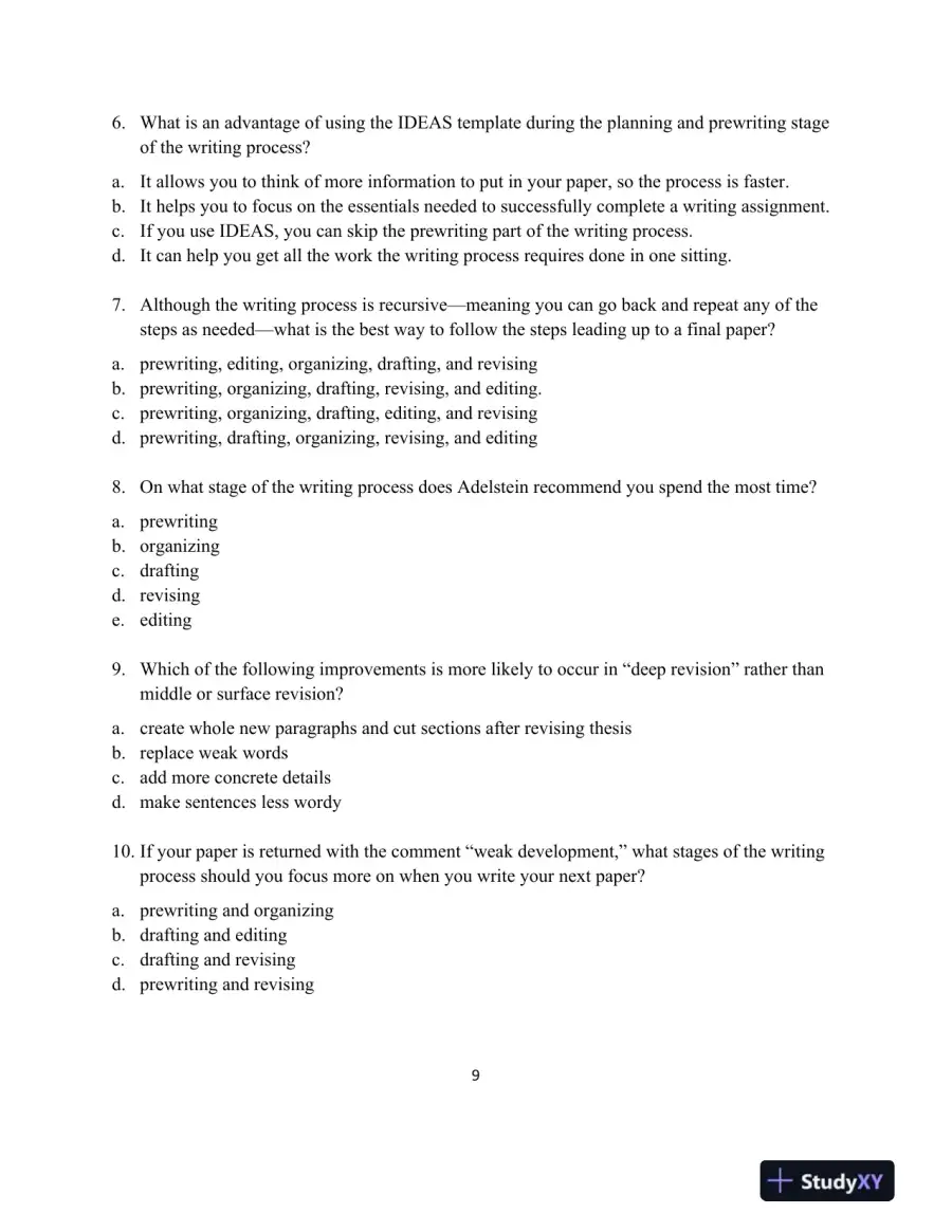 Test Bank for IDEAS and Aims For College Writing, MLA Update, 1st Edition, page 13