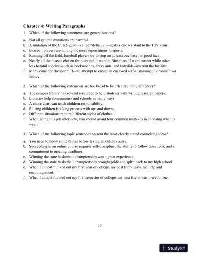Test Bank for IDEAS and Aims For College Writing, MLA Update, 1st Edition - Page 14 preview image