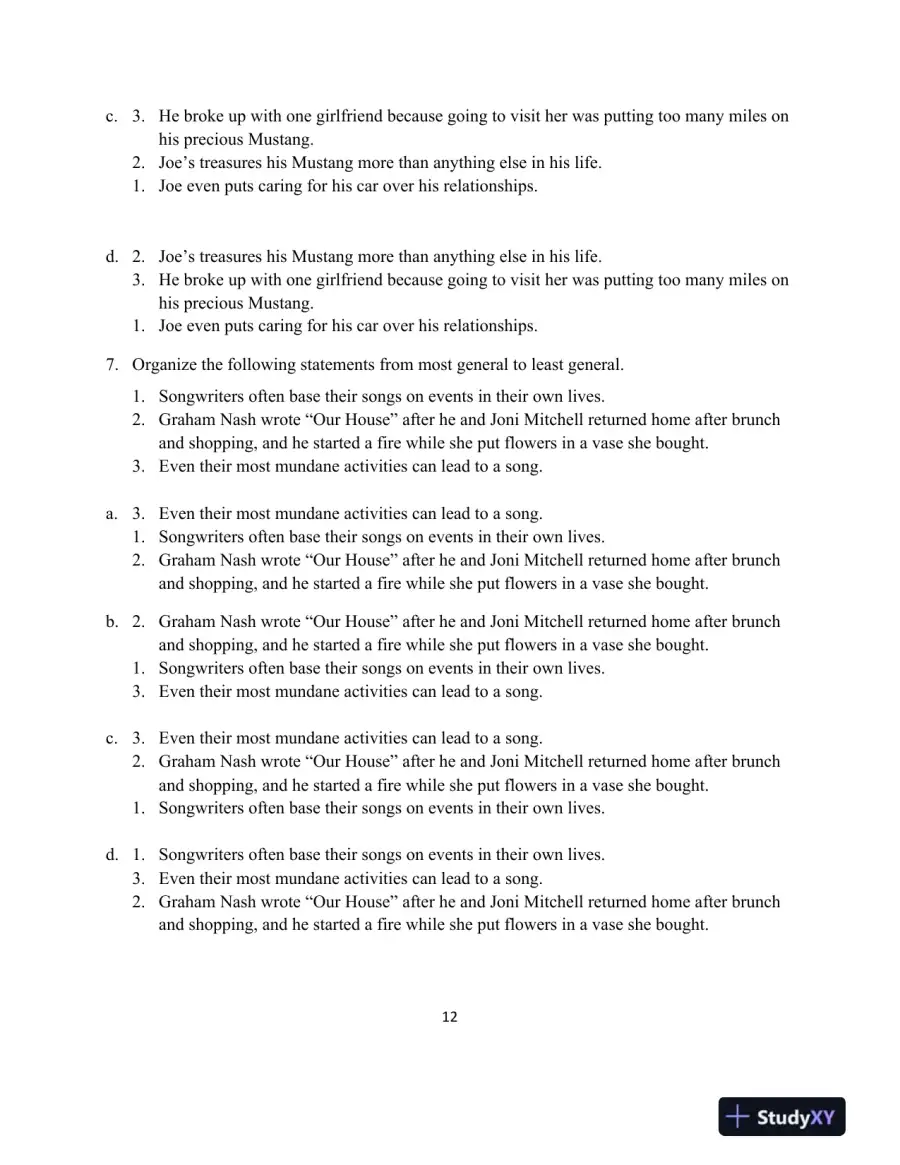Test Bank for IDEAS and Aims For College Writing, MLA Update, 1st Edition, page 16