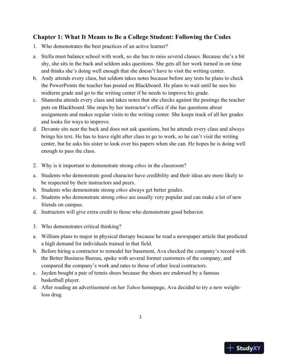 Test Bank for IDEAS and Aims For College Writing, MLA Update, 1st Edition, page 5