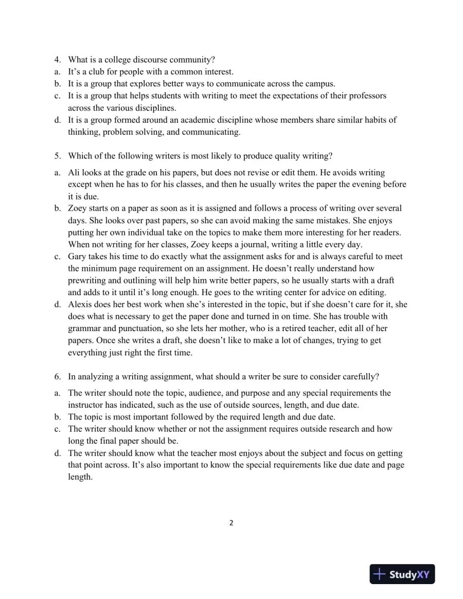 Test Bank for IDEAS and Aims For College Writing, MLA Update, 1st Edition, page 6