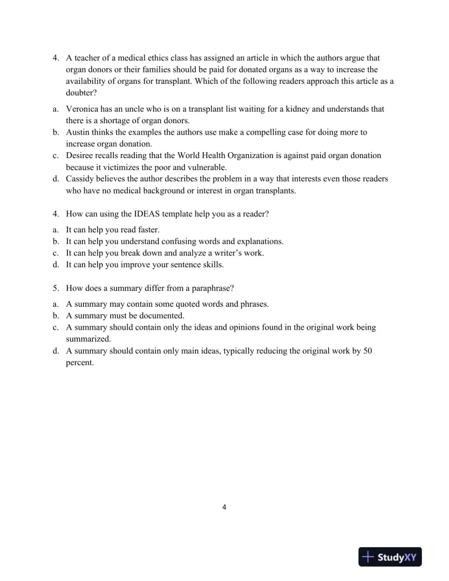Test Bank for IDEAS and Aims For College Writing, MLA Update, 1st Edition, page 8