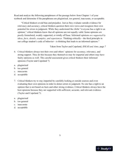 Test Bank for IDEAS and Aims For College Writing, MLA Update, 1st Edition - Page 9 preview image