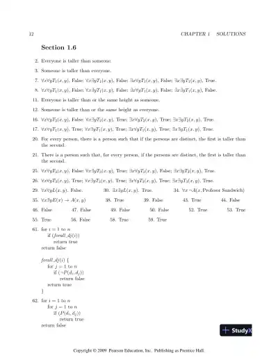 Solution Manual For Discrete Mathematics, 7th Edition - Page 13 preview image