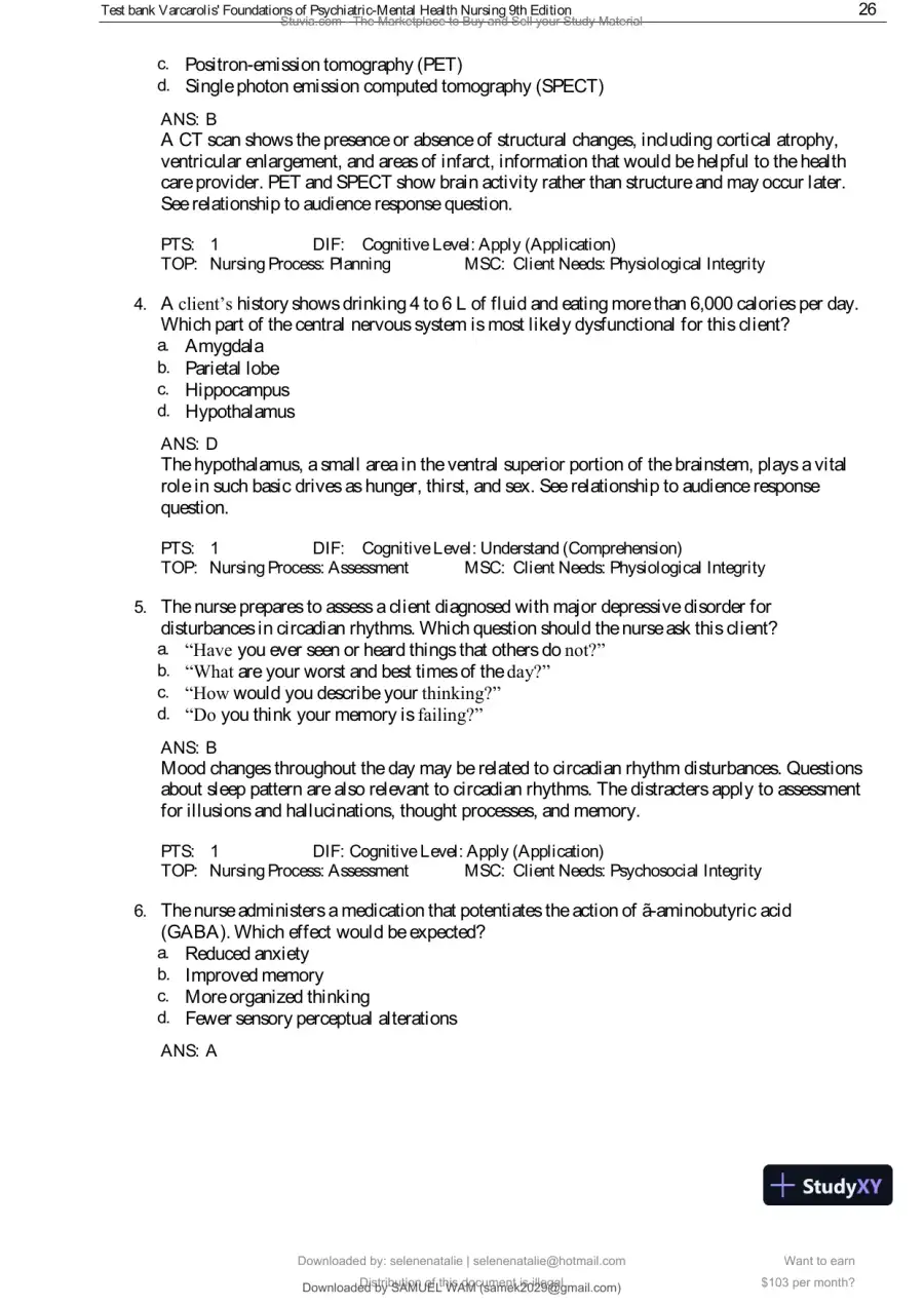 Test Bank for Varcarolis' Foundations of Psychiatric-Mental Health Nursing, 9th Edition (Chapters 1-36), page 27