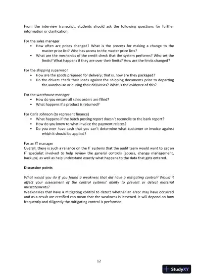 Cloud 9 Ltd. : An Audit Case Study, First Canadian Edition Solution Manual - Page 12 preview image