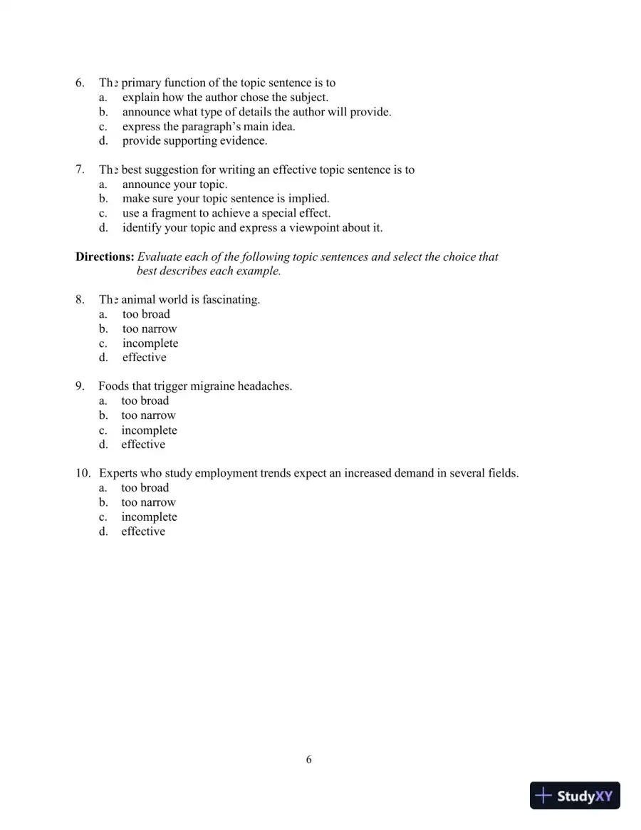 Test Bank for In Concert: An Integrated Approach to Reading and Writing , 3rd Edition, page 12