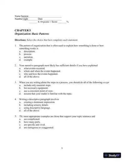 Test Bank for In Concert: An Integrated Approach to Reading and Writing , 3rd Edition - Page 15 preview image