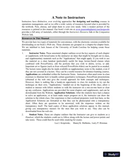 Class Notes For Operations Management: Processes and Supply Chains, 11th Edition - Page 1 preview image