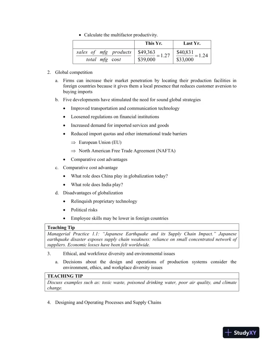 Class Notes For Operations Management: Processes and Supply Chains, 11th Edition, page 10