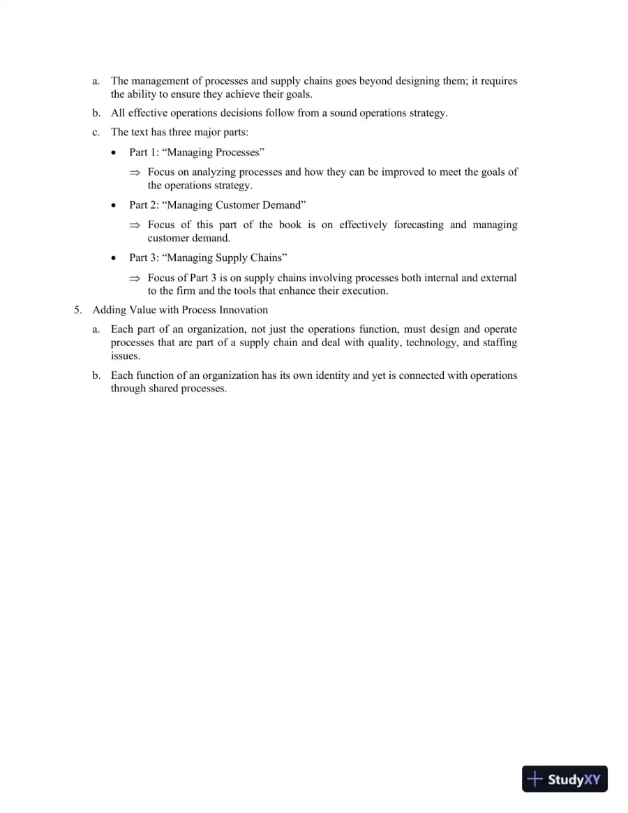 Class Notes For Operations Management: Processes and Supply Chains, 11th Edition, page 11